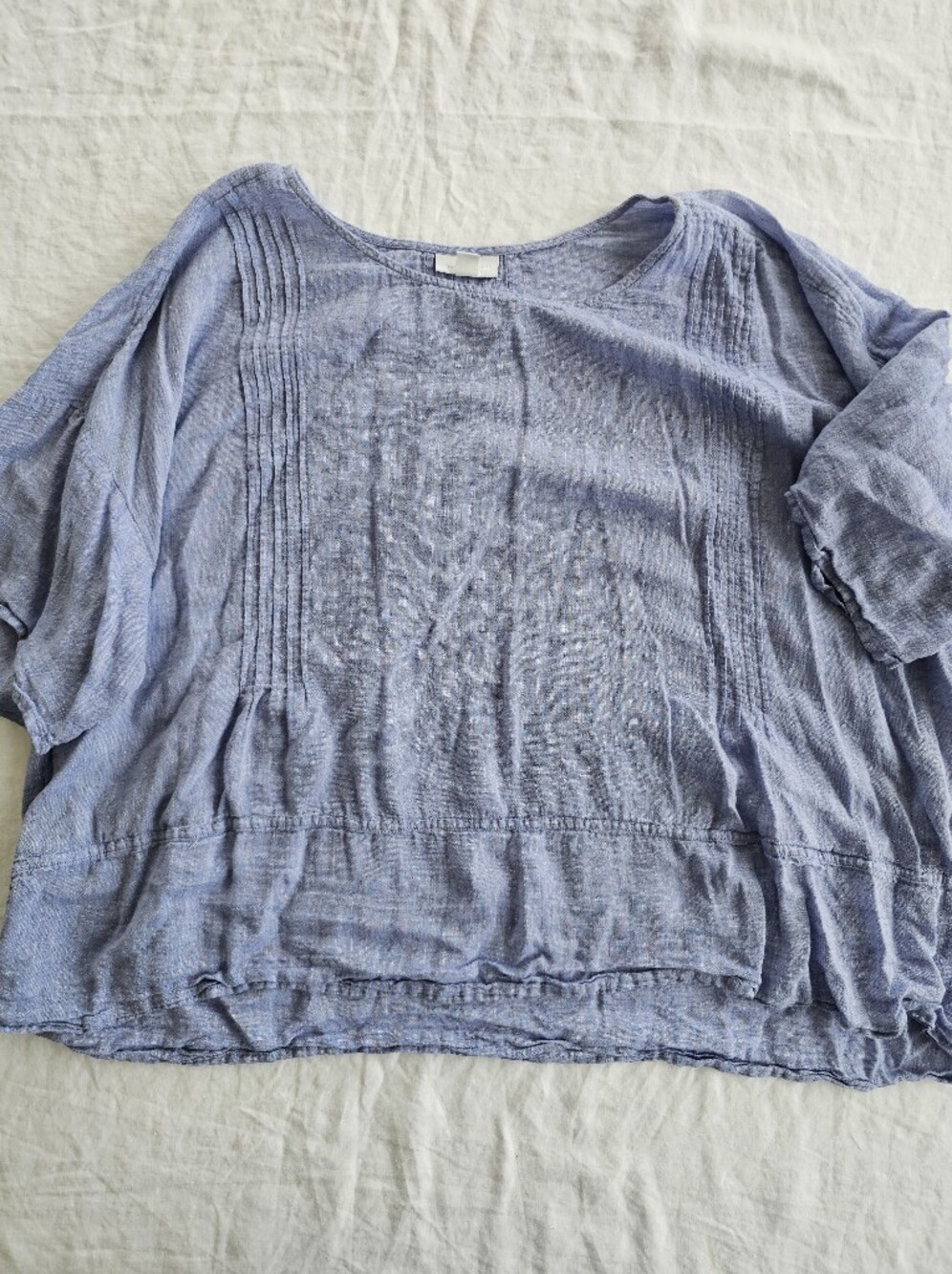 J Jill Light Blue Linen Blend Pullover Top Size 2X